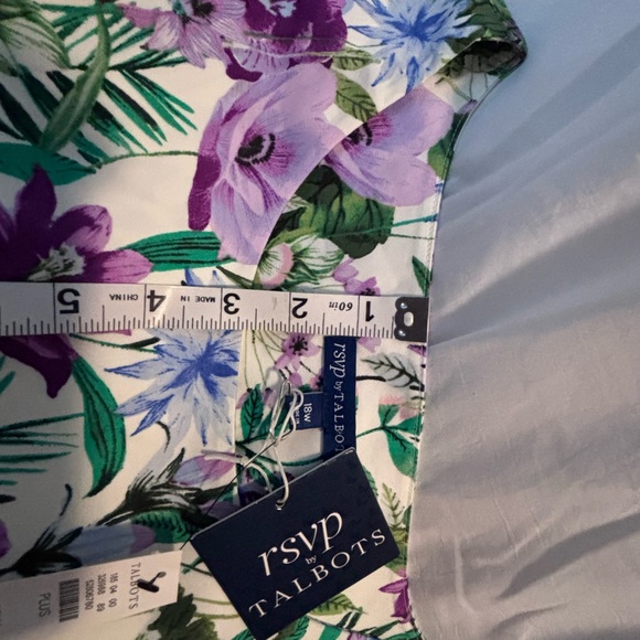 NWT RSVP by Talbots Size 18W. Floral Tank Top - Purple and Green - Picture 6 of 12